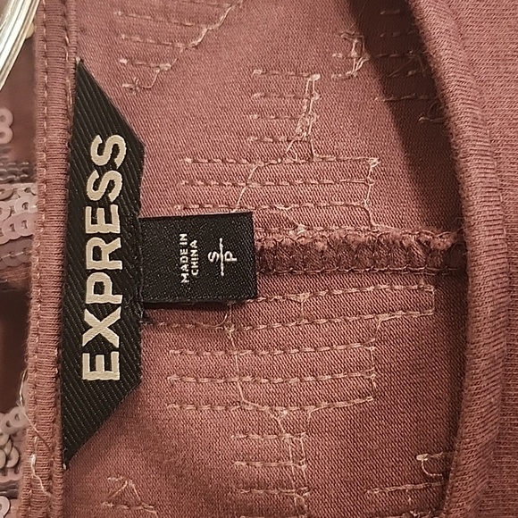 EXPRESS purple/plum silver sequin sparkle bodycon dress Size Small - Picture 4 of 5